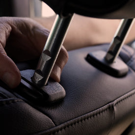 Headrest Set - Passenger Seat with Safe + Companion Driver-Seat (no Safe)  Headrest - Charcoal Cloth